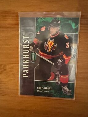 Parkhurst Chris Drury Calgary Flames Black Red Hockey Card